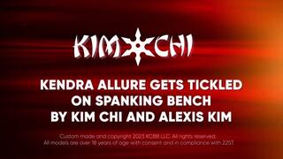 Kendra Allure gets Tickled on Spanking Bench by Kim Chi & Alexis Kim