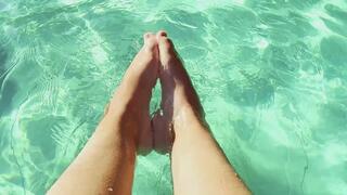 Wet Feet Tease in the Pool - Ripples, Toes and ASMR Sounds