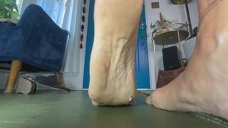 You're stuck to my foot and become my slave, giantess