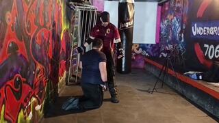 Badboy shows a fat guy the consequences of challenging a truly evil guy