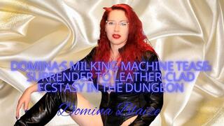 Domina's Milking Machine Tease: Surrender to Leather-Clad Ecstasy in the Dungeon audio