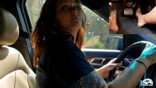 1421 – Jane Domino Driving the Explorer in Slingbacks for You