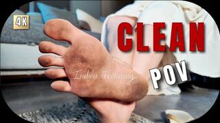 POV CLEAN MY DIRTY FEET 4K UHD : Soles - Humiliation - Femdom - Flip flops - Toenail polish - Foot fetish - French - Subtitles