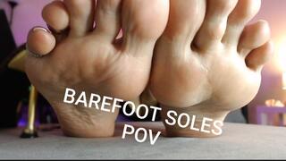 The short version of clip POV Goddess French pedicure toes and wrinkled soles on yr face