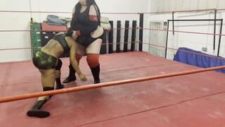 Petite female destroys giantess