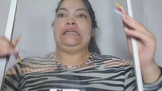 Distorted faces on a refrigerator glass