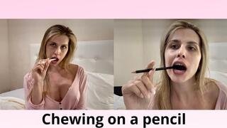 Chewing on a pencil