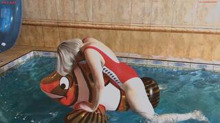 Alla hot fucks small rare inflatable clown fish in the pool