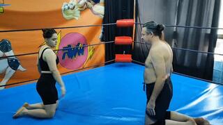 Strong judo girl vs strong big guy