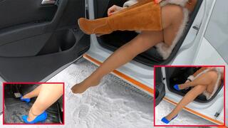 THE ANONYMOUS MISS IN WOLFORD 40 DEN TESTS NEW SHOES_full video 8 min