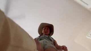 Cowgirl Giantess Catches Her Tiny – Boot Stomps, Playful Chase & Riding Domination