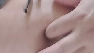 In the bathroom cleaning my belly button