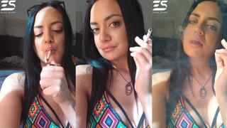 Candid smoking in a bikini