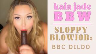 BBW: Sloppy BBC Dildo Blowjob with Eye Contact