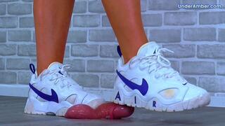 Goddess Amber - Milking Your Cock & Balls Under My Nike Barrage Trainers - D20 Tip Cam - Trample CBT Trampling Crushing Crush Standing Ballbusting Shoe Foot Feet Trainer Fetish