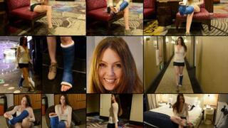 Megan SLWC Gimping Around the Casino in Vegas, Showing off Casted Foot and Lots of Cast Talk (in HD 1920X1080)