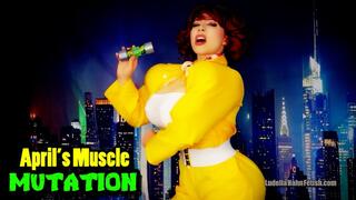 April’s Muscle Mutation - Mutagen Leak Causes MEGA Muscle Goddess Growth in this TMNT Cosplay Parody - Ludella's Muscular Transformation with Hourglass Expansion - WMV 720p version