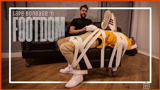 Hex turn Tonny into his new footrest furniture by tape bondage (1080p ENG-sub) Bondage Male - Gay Foot Domination - Gay Sneaker Fetish - Male Domination