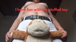 I have fun with my stuffed toy
