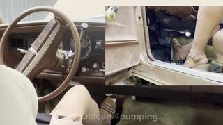 This is a special request for wedges and pantyhose REVVING HARD!