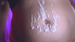 Sexy Little Belly Button Overflowing With Lotion