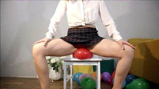 Squeeze to pop all 10 balloons on the chair