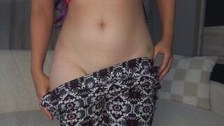 Indian stepsister twerks in leggings then twerks naked and plays with her big tits in 4k