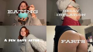EATING-BELLY INFLATION-FARTS (a day with me)