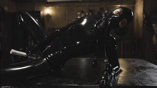 Livy gagged, Inflated & Dripping in Latex