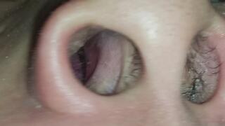 Dive deep into the fat girl's nose