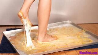 BareFoot Stuck in Sticky Glue - Struggling - HD MP4