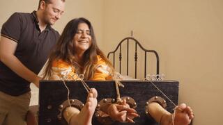 Hayat is trapped in the stocks