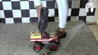 RC Car under flat shoes