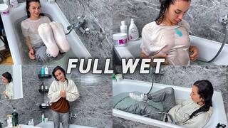 Wet T-Shirt Foam Tease Soapy Shower Seduction wetlook girl in bath wet boobs