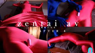 “Zentai AV” – Chapter 6: Red Zentai Restraint – Slow Teasing, Relentless Oral Play