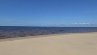 Funny milf with nylon ass and tits on beach