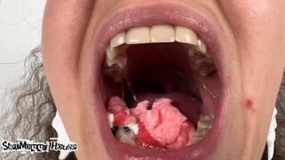 Giantess with a Deep Throat Chews and Swallows a Gummy Donut extreme close up Vore - Food Object Swallow, Chewing Food Teeth Molars, Shrinking Fantasy Fetish, Mouth in Drooling, Uvula Fetish 4k