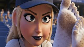 BASEBALL GIRL SWEATY SOCKS IN PUBLIC
