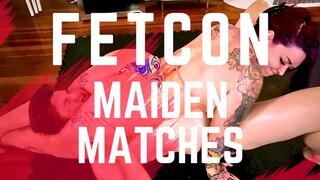 FetCon Maiden Matches: A near 3-Hour Bundle of Oil-Slicked Wrestling, Crushing Scissor Holds and Erotic Encounters with Hanz Vanderkill Facing Fierce Newcomers and Skilled Vixens starring Little Rampage, Macy Nikole, Faith Shalynn, Bella Rockafella, Macy