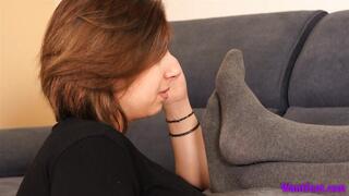 Knee High Socks Smelling Pleasure - Foot Domination - HD MP4