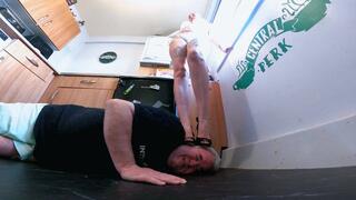 Stepping On His Head On The Kitchen Floor 3 FLOOR CAM (4K)
