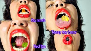 A giant eating teeny tiny bears - Mouth Fetish