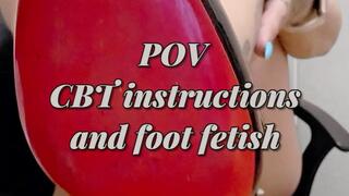 POV: CBT instructions and foot fetish ENG