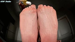 Anna oily bare soles tease! FOOT RUB DOWN! - MOV