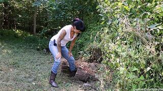 Cowboy Boot Gets Stuck Under Log leaving Me Walking In One Shoe Back Home -mp4 1920x1080p