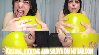 Kissing, licking and saliva on my balloon