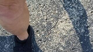 Tempest power walking and flexing by trees