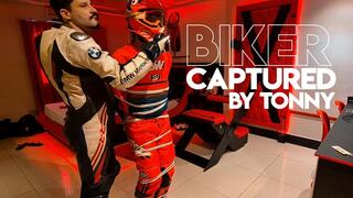 Tonny Biker captured your biker friend in a motel room! (720p) Gay Bondage - Gay Domination - Handcuffs - Biker Gear - Leather - Biker Fetish - Helmet -Boots - BDSM