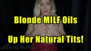 Fun Charlie Oils Up Her Natural Tits
