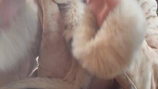 Smoking a roll up in my fur jacket